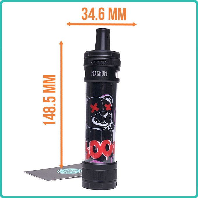 Dimensions de l'E-chicha Magnum Aspire